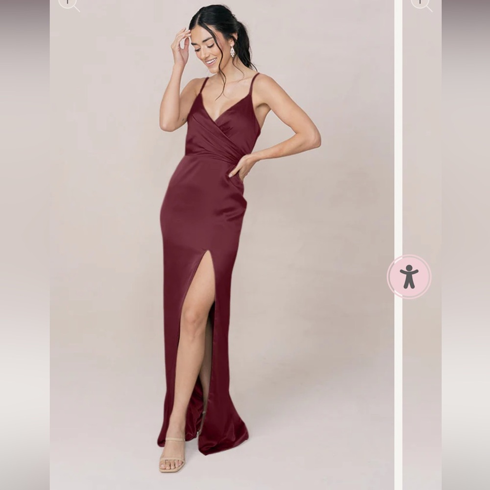 NWT Revelry Rava Satin Dress in Cabernet